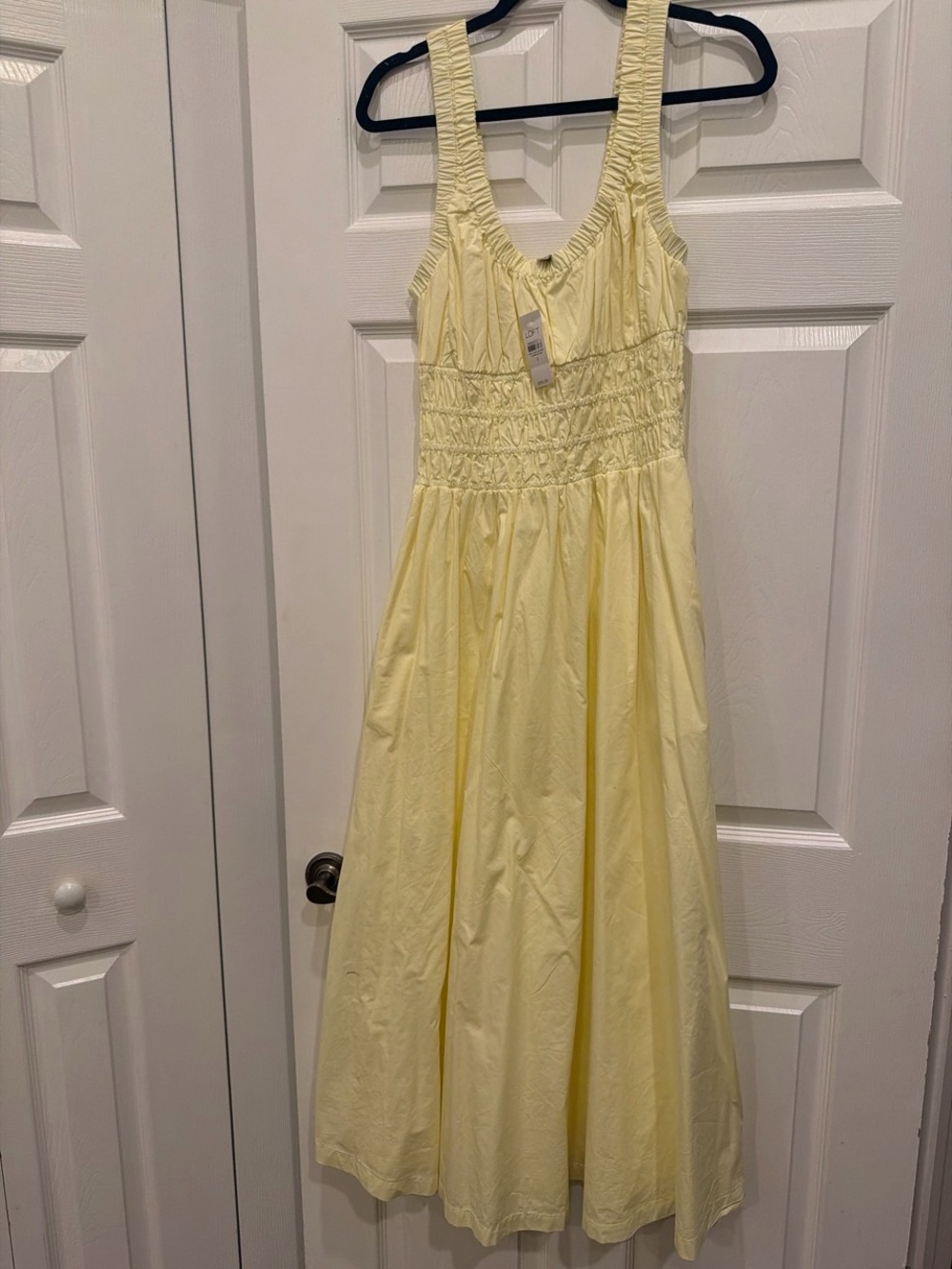 LOFT NWT Womens Yellow Smocked Waist Sundress